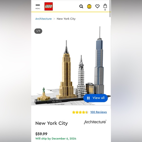 NWT LEGO NEW YORK CUTY SKYLINE LEGO SET! Perfect,never opened taped box! Fun toy - Picture 2 of 4